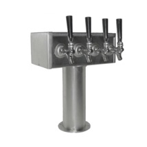 "T" TOWER, 3"-DIA. 4-FCT GLYCOL (S/S-W/CHROME ACCESSORIES)