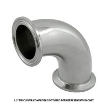 90° ELBOW TUBE-TRI CLVR COMP (1/2"CAPS) 304 S/S